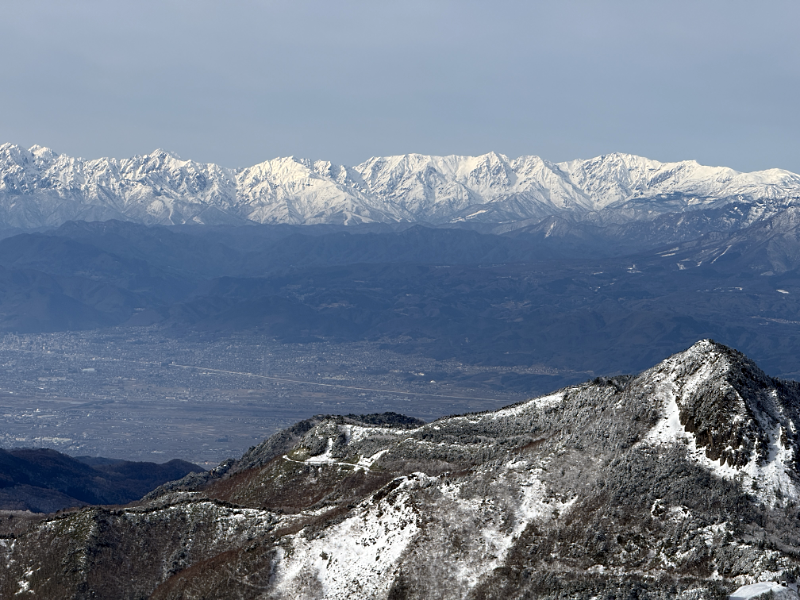 横手山山頂から北アルプス